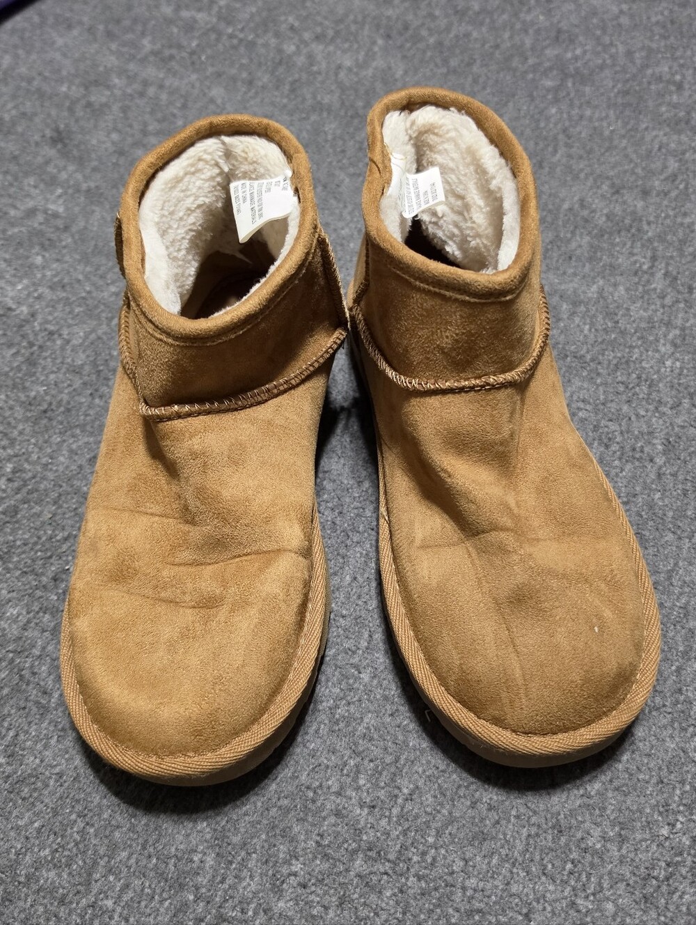 Arizona Jean Co Sandie Mini Boots Chestnut Faux Fur Sherpa Sz 8